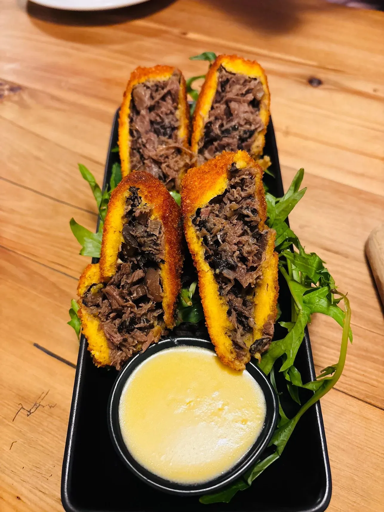 Wild hare croquettes with beurre blanc